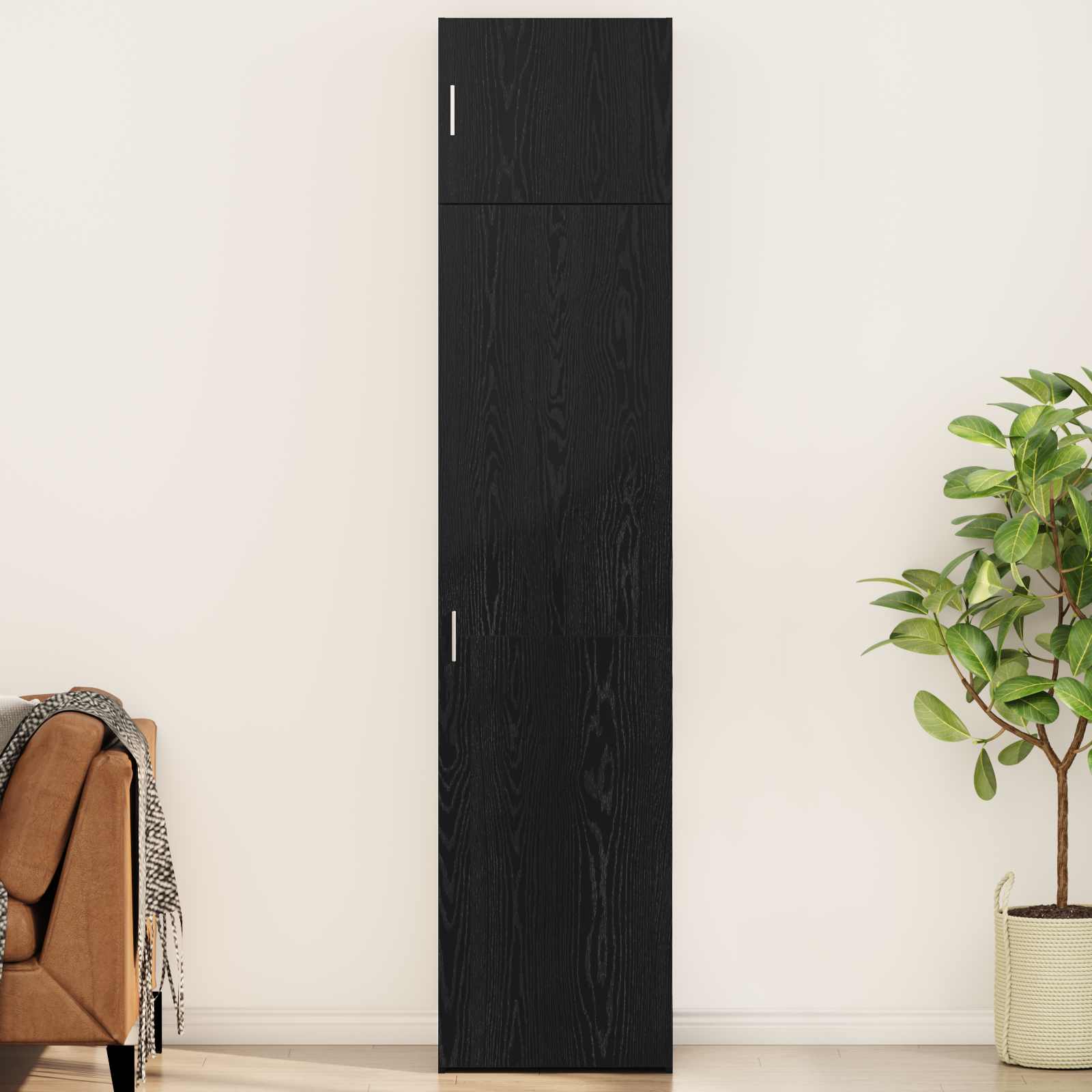 Dressoir 2 pcs Zwart Eiken 50 x 41 x 225 cm