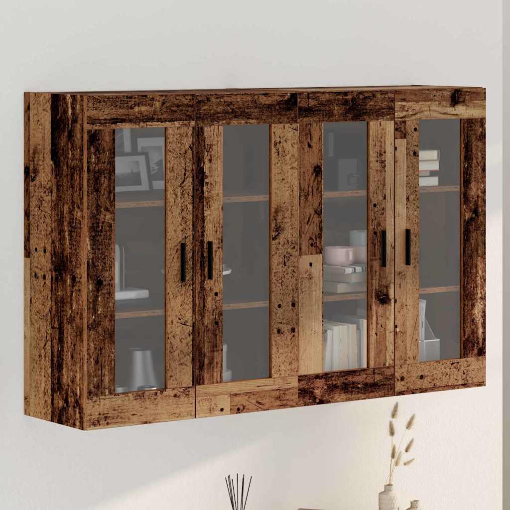 Wandgemonteerde Kasten 2 pcs Oud hout 69,5 x 34 x 90 cm
