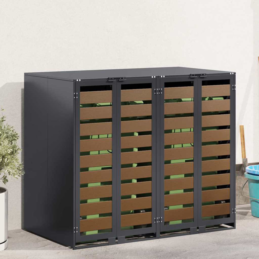 Wieltjesbakopslag voor 3 bakken Antraciet 340 x 77.5 x 115.5 cm