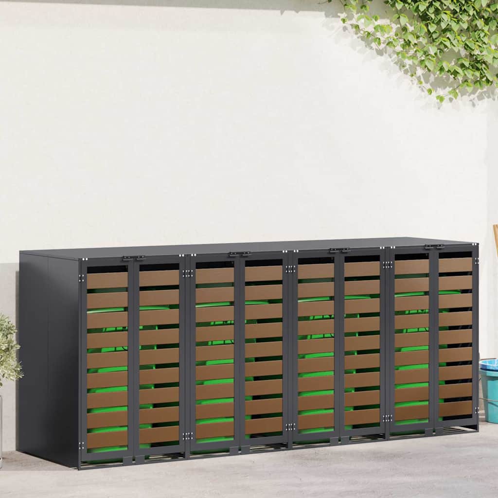 Wieltjesbakopslag voor 3 bakken Antraciet 340 x 77.5 x 115.5 cm