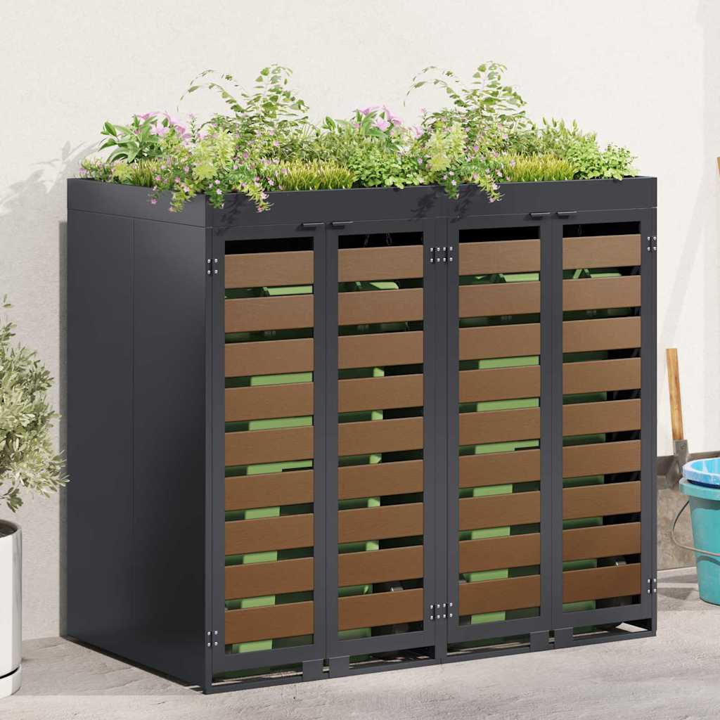 Wieltjesbakopslag voor 2 bakken Antraciet 340 x 77.5 x 115.5 cm