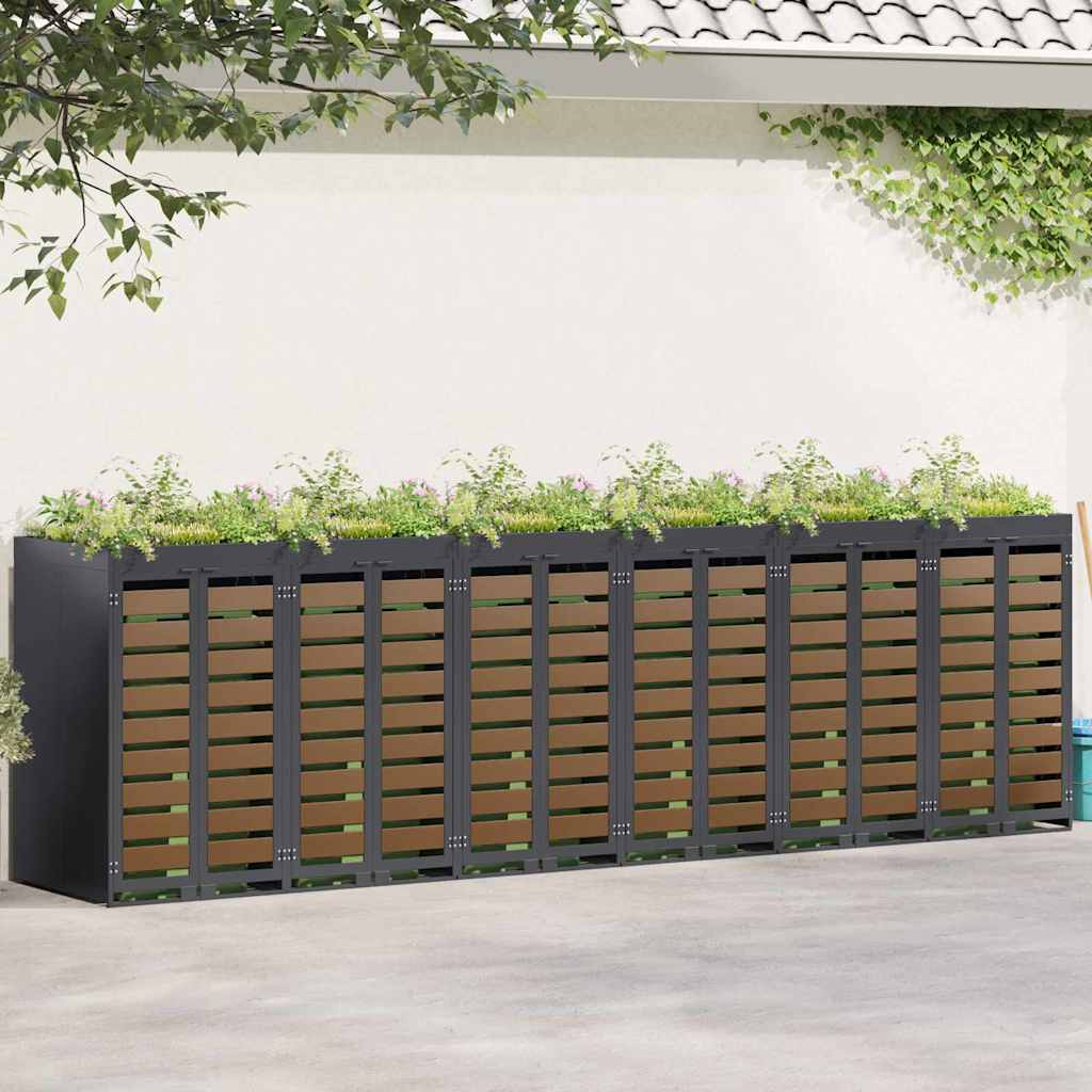 Wieltjesbakopslag voor 3 bakken Antraciet 340 x 77.5 x 115.5 cm