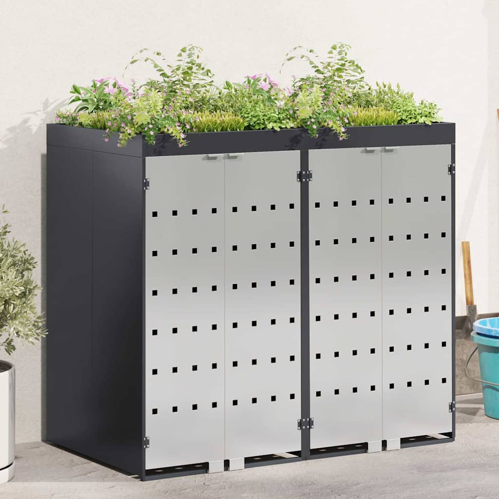 Wieltjesbakopslag voor 3 bakken Antraciet 340 x 77.5 x 115.5 cm