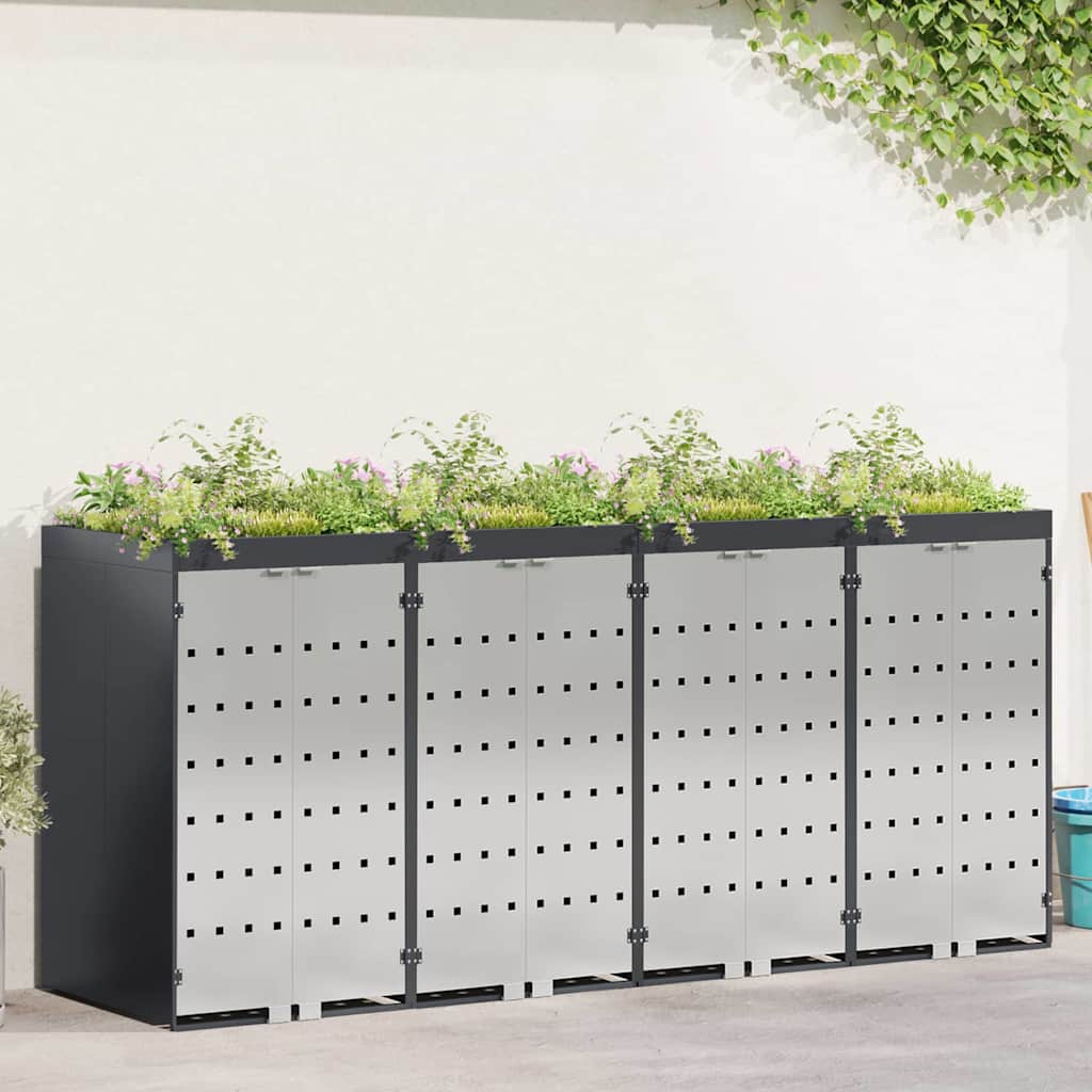 Wieltjesbakopslag voor 3 bakken Antraciet 340 x 77.5 x 115.5 cm