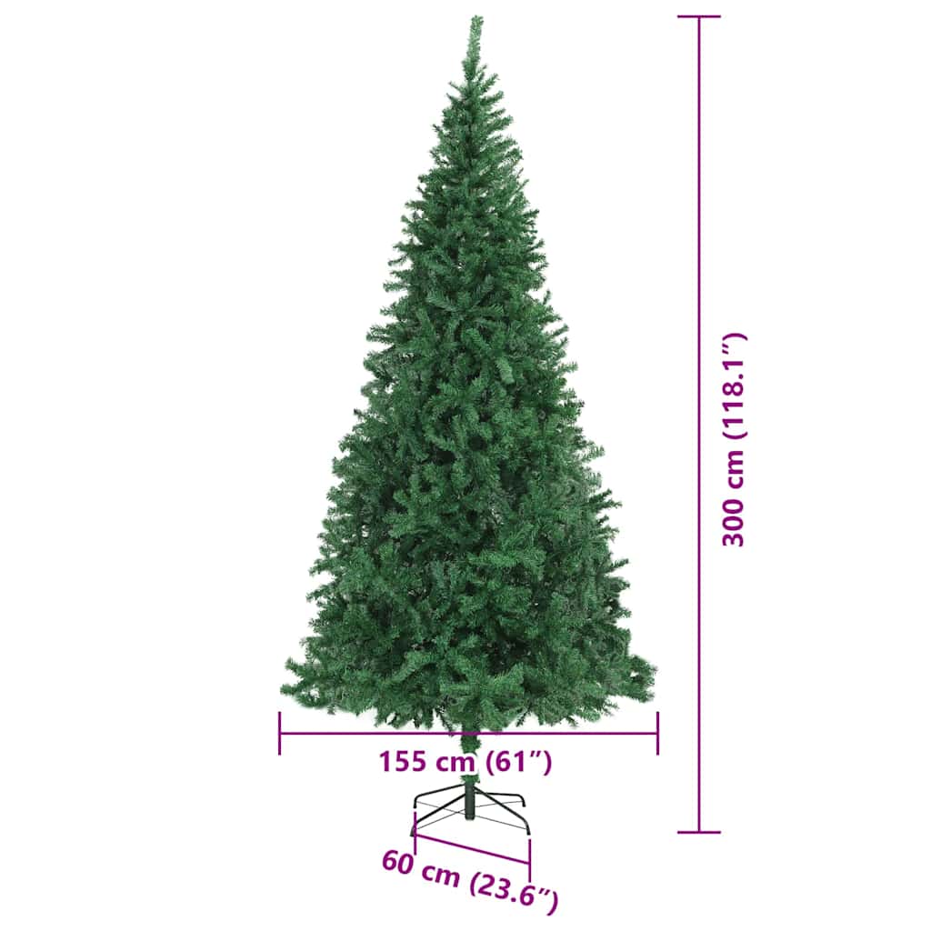 Kunstkerstboom Groen 300 cm PVC en Metaal en Plastic – afbeelding 12