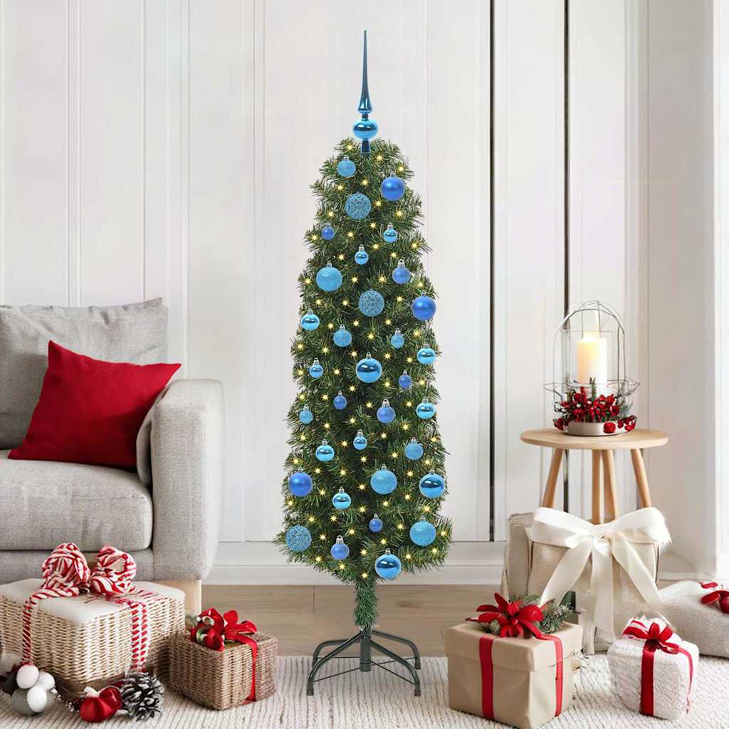 Kunstkerstboom Groen 150 cm PVC en Staal en Kunststof