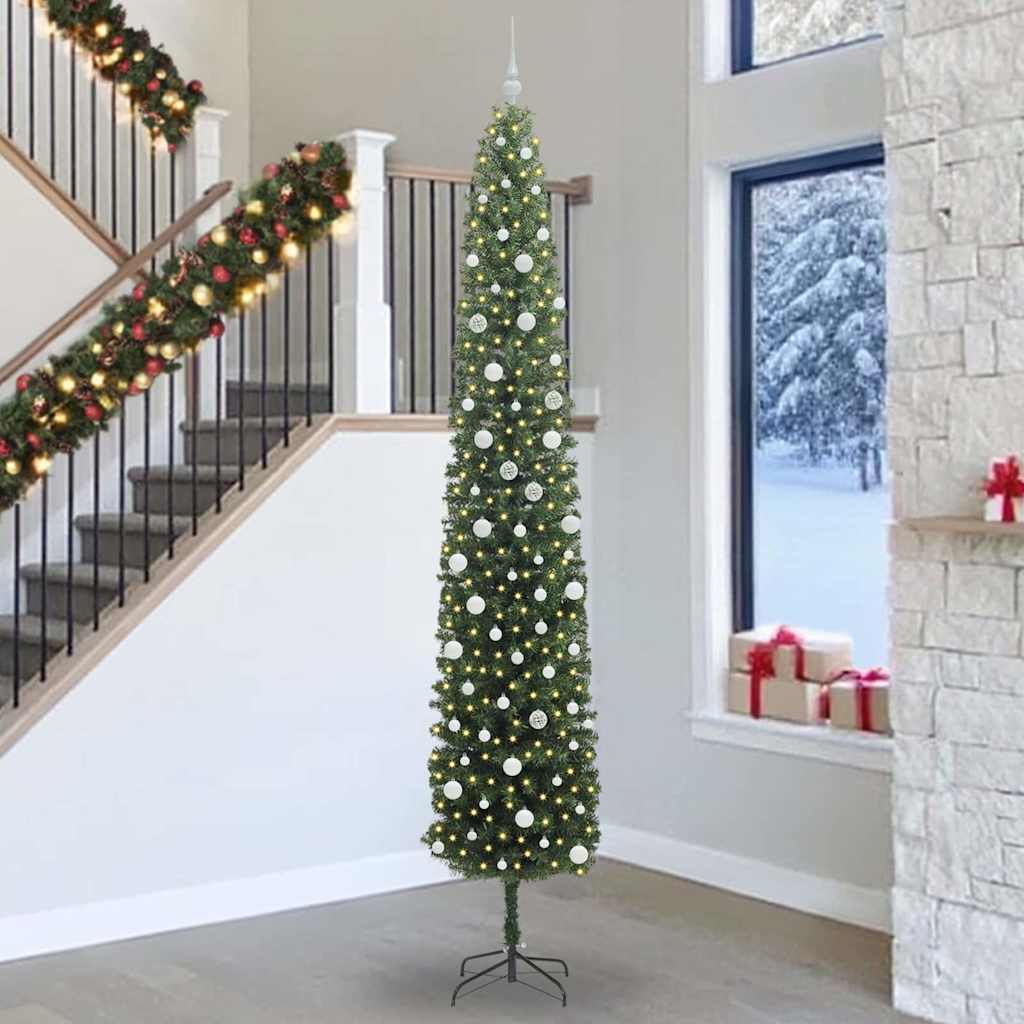 Kunstkerstboom Groen 300 cm PVC en Staal en Kunststof – afbeelding 1