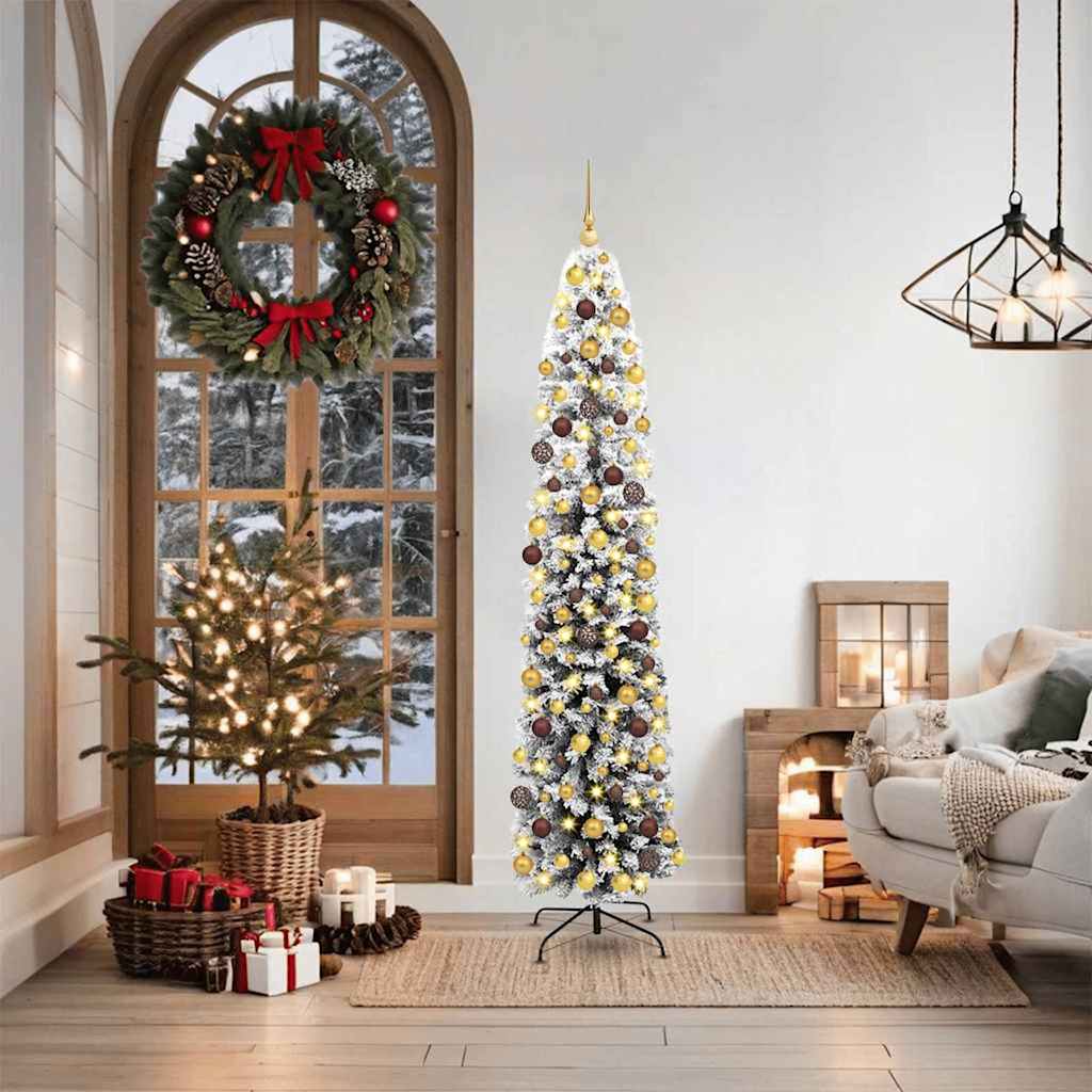 Kunstkerstboom Groen 180 cm PVC en Staal en Kunststof