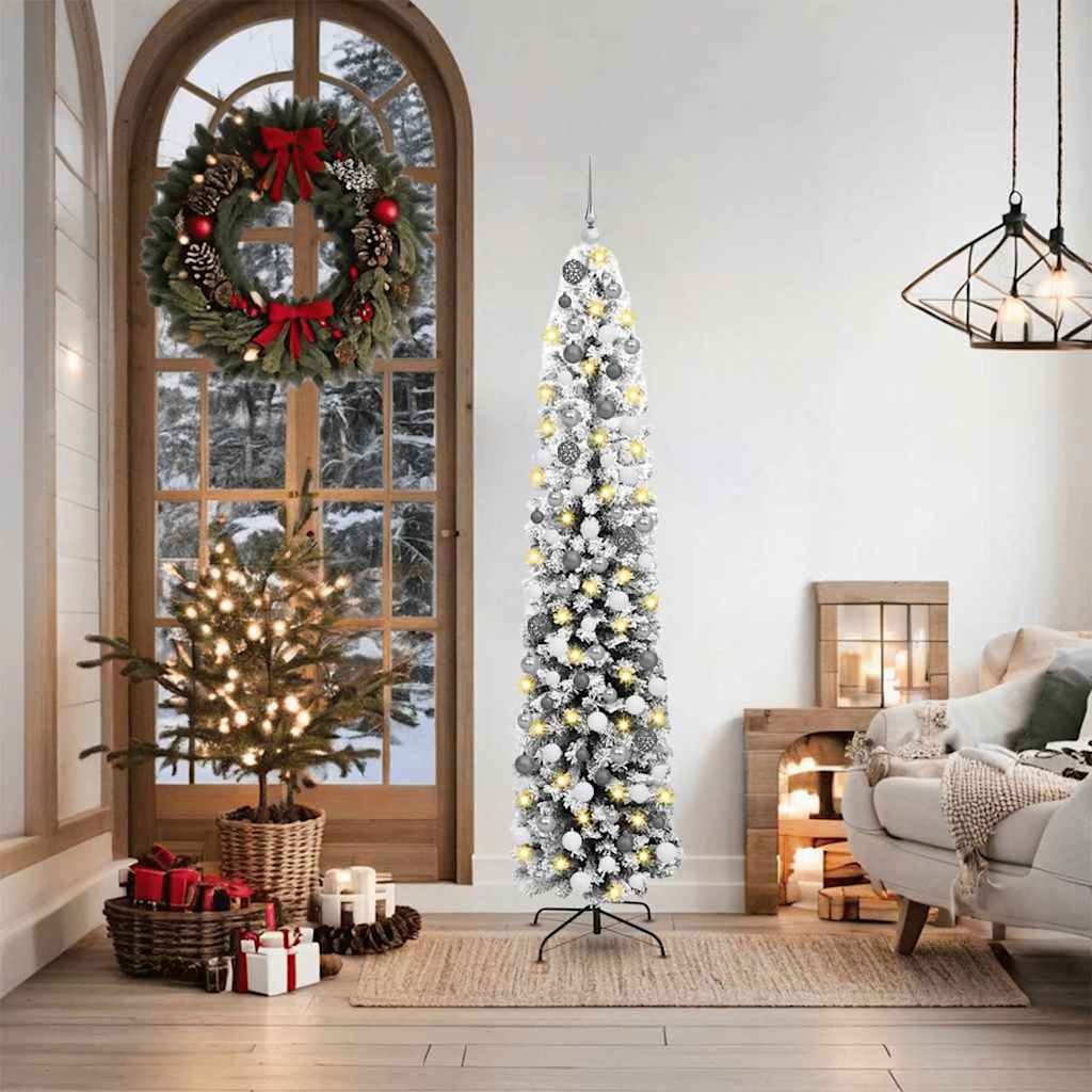 Kunstkerstboom Groen 180 cm PVC en Staal en Kunststof