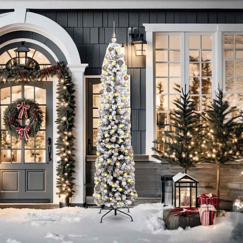 Kunstkerstboom Groen 210 cm PVC en Staal en Kunststof