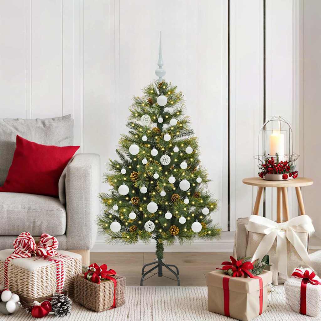Kunstmatige Scharnier Kerstboom met Cones Groen 120 cm – afbeelding 1