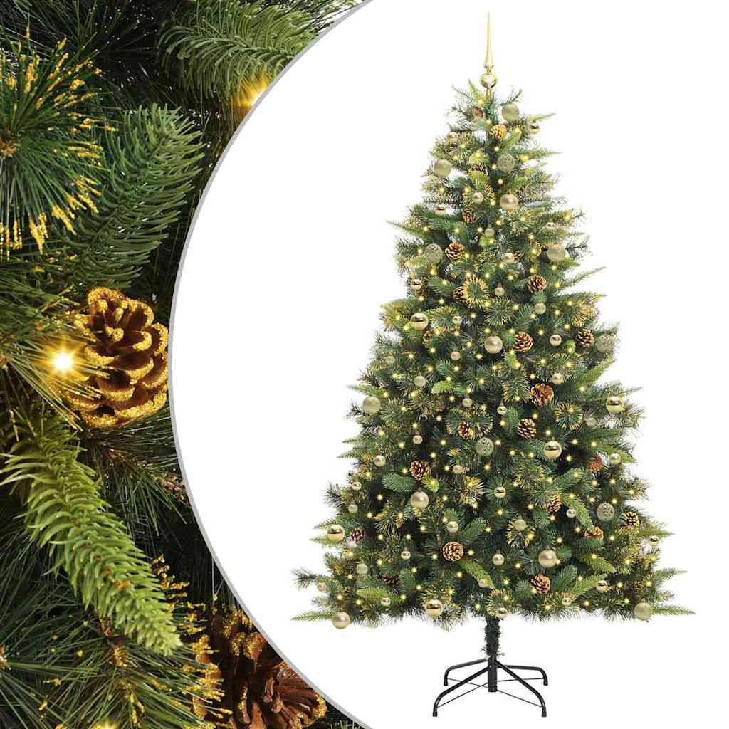 Kunstmatige Scharnier Kerstboom met Cones Groen 240 cm – afbeelding 2