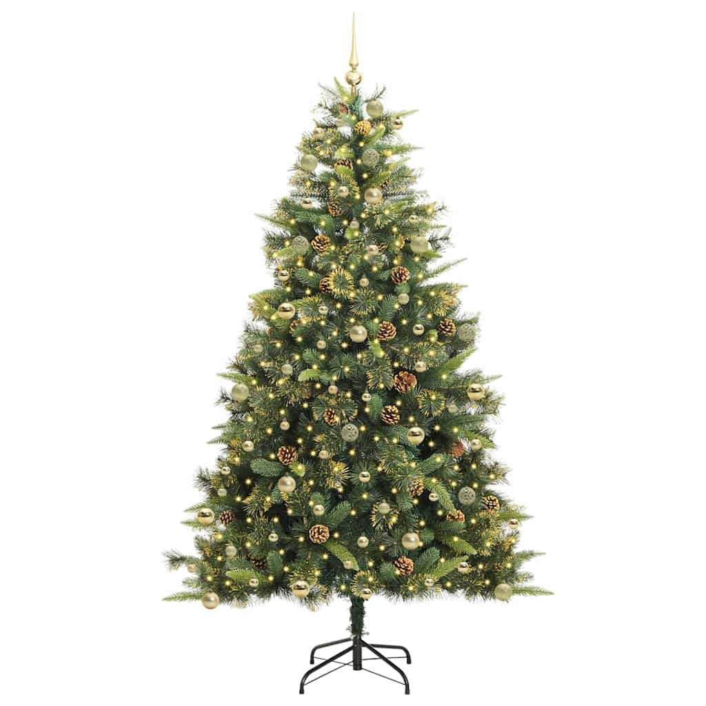 Kunstmatige Scharnier Kerstboom met Cones Groen 240 cm – afbeelding 3