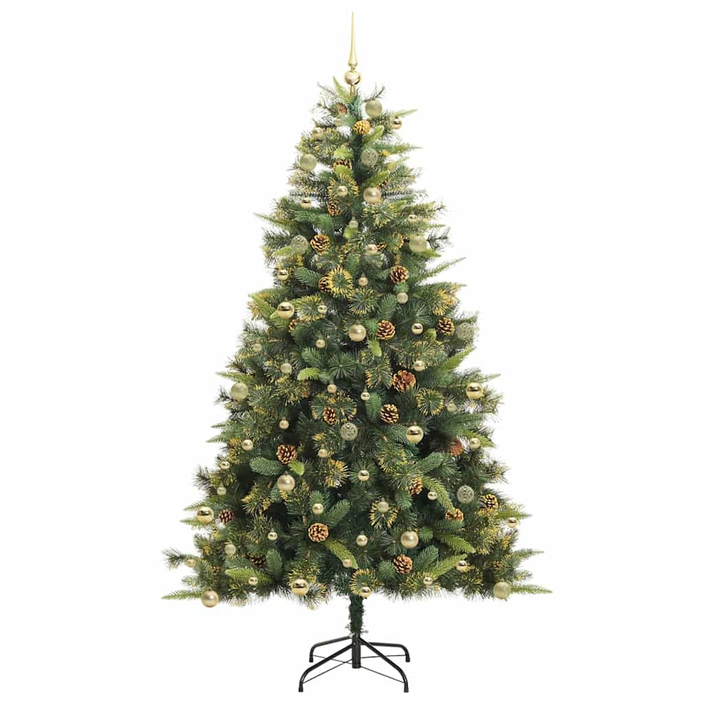Kunstmatige Scharnier Kerstboom met Cones Groen 240 cm – afbeelding 4