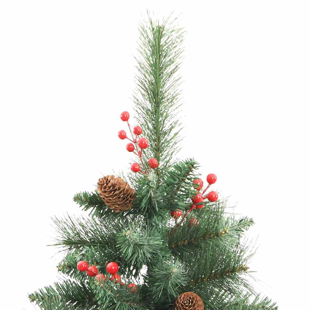 Kunstkerstboom met LED -striplichten Groen 240 cm PVC en Metaal – afbeelding 10