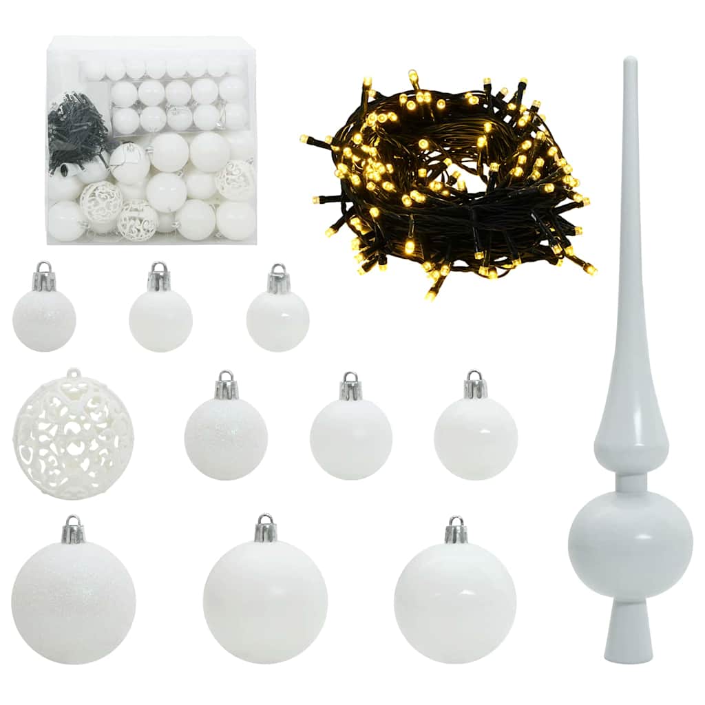 Kunstkerstboom met LED -striplichten Groen 240 cm PVC en Metaal – afbeelding 6