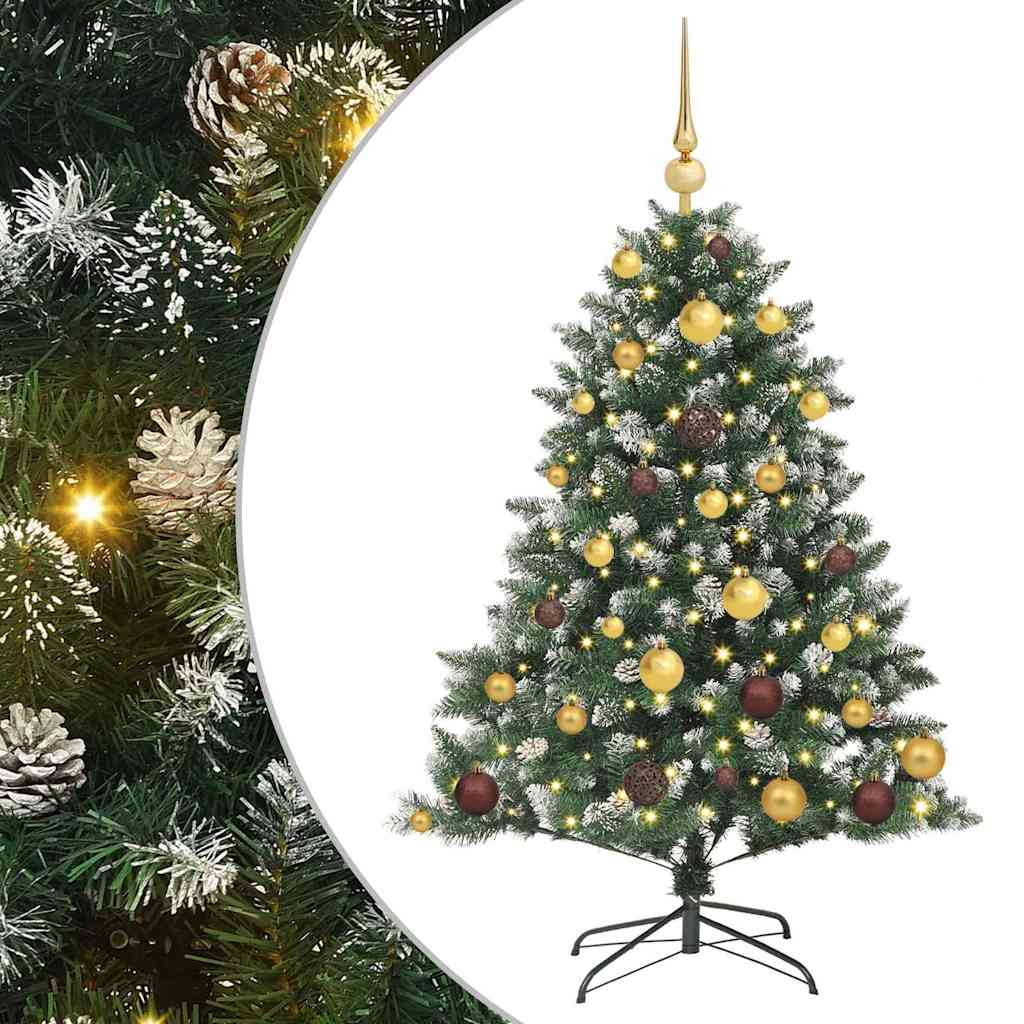 Kunstkerstboom met 150 LED Groen 120 cm PVC en Plastic en Staal – afbeelding 2