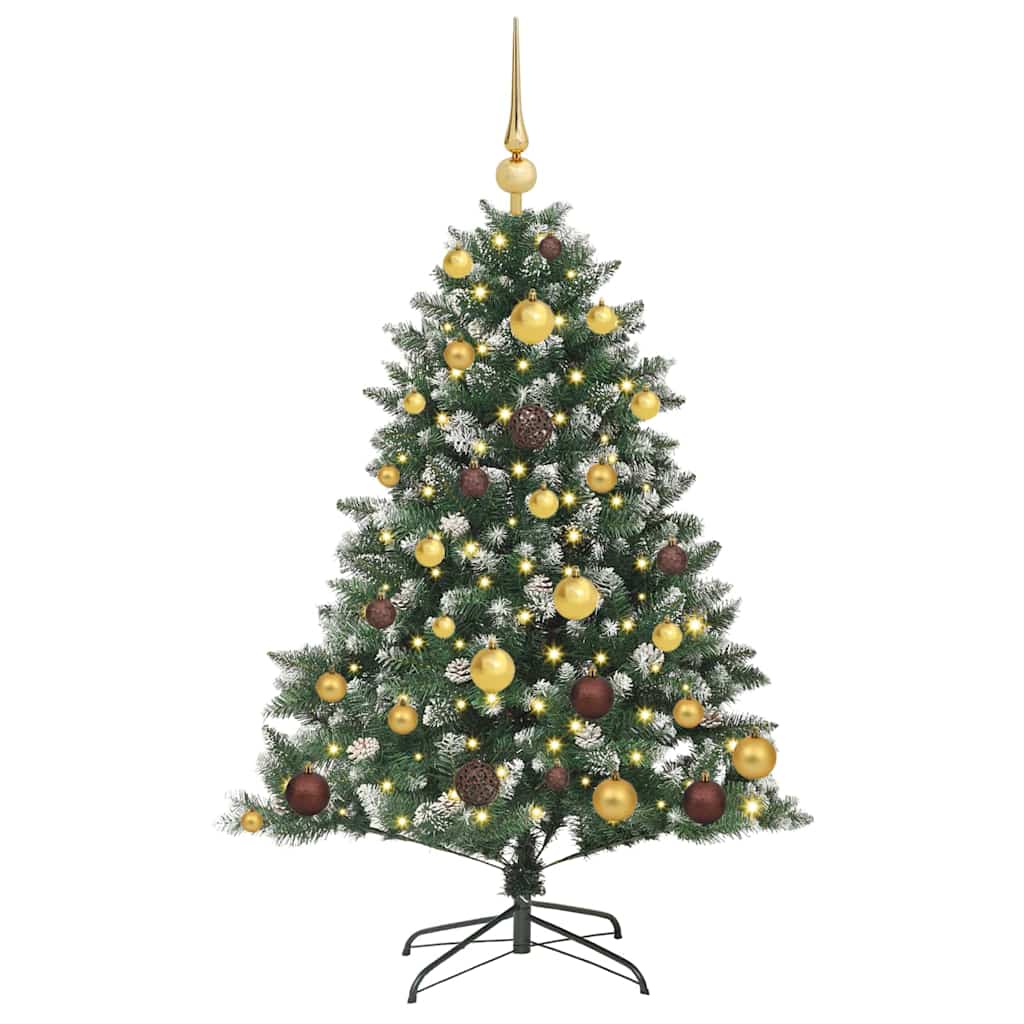 Kunstkerstboom met 150 LED Groen 120 cm PVC en Plastic en Staal – afbeelding 3