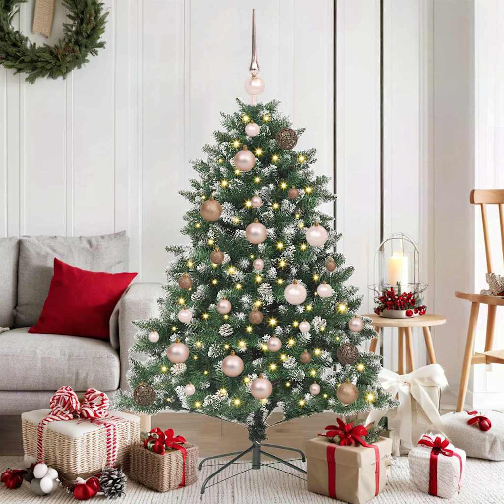 Kunstkerstboom met 150 LED Groen 120 cm PVC en Plastic en Staal – afbeelding 1