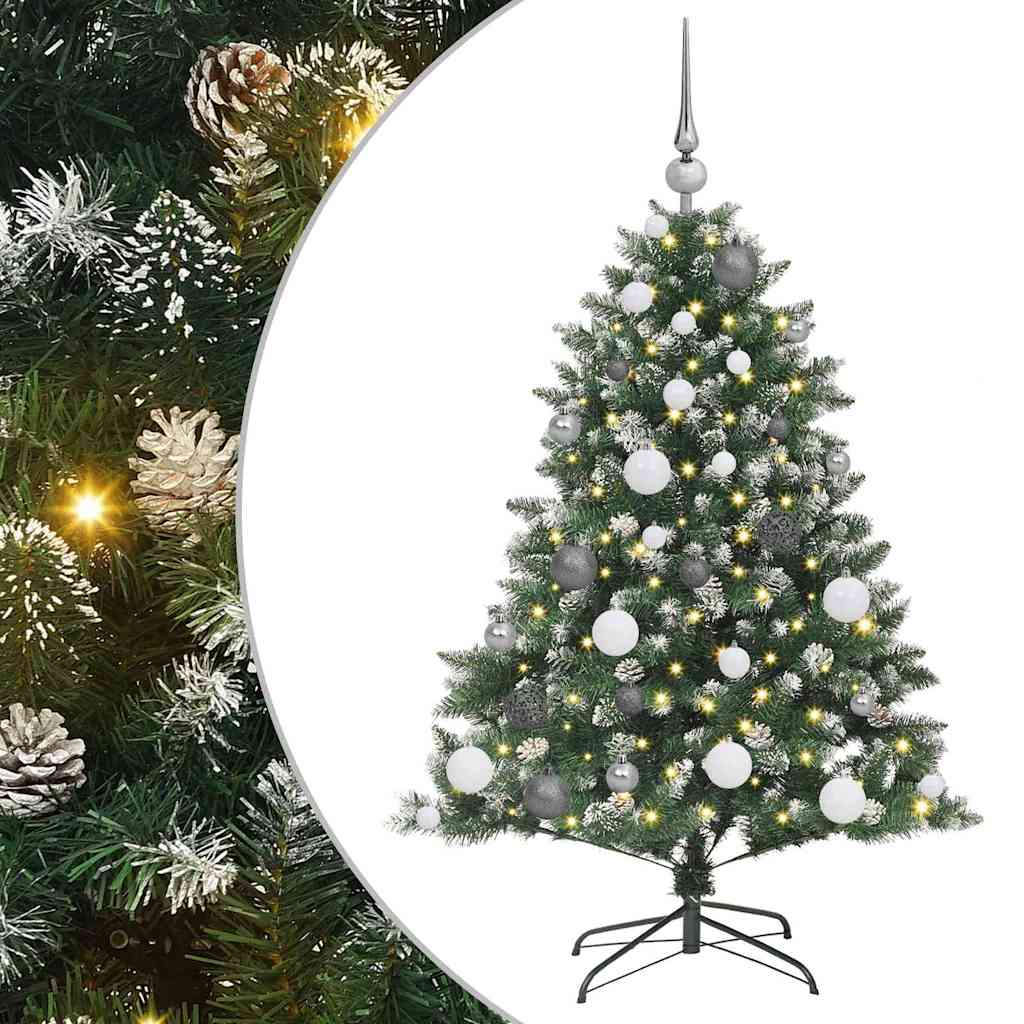 Kunstkerstboom met 150 LED Groen 120 cm PVC en Plastic en Staal – afbeelding 2