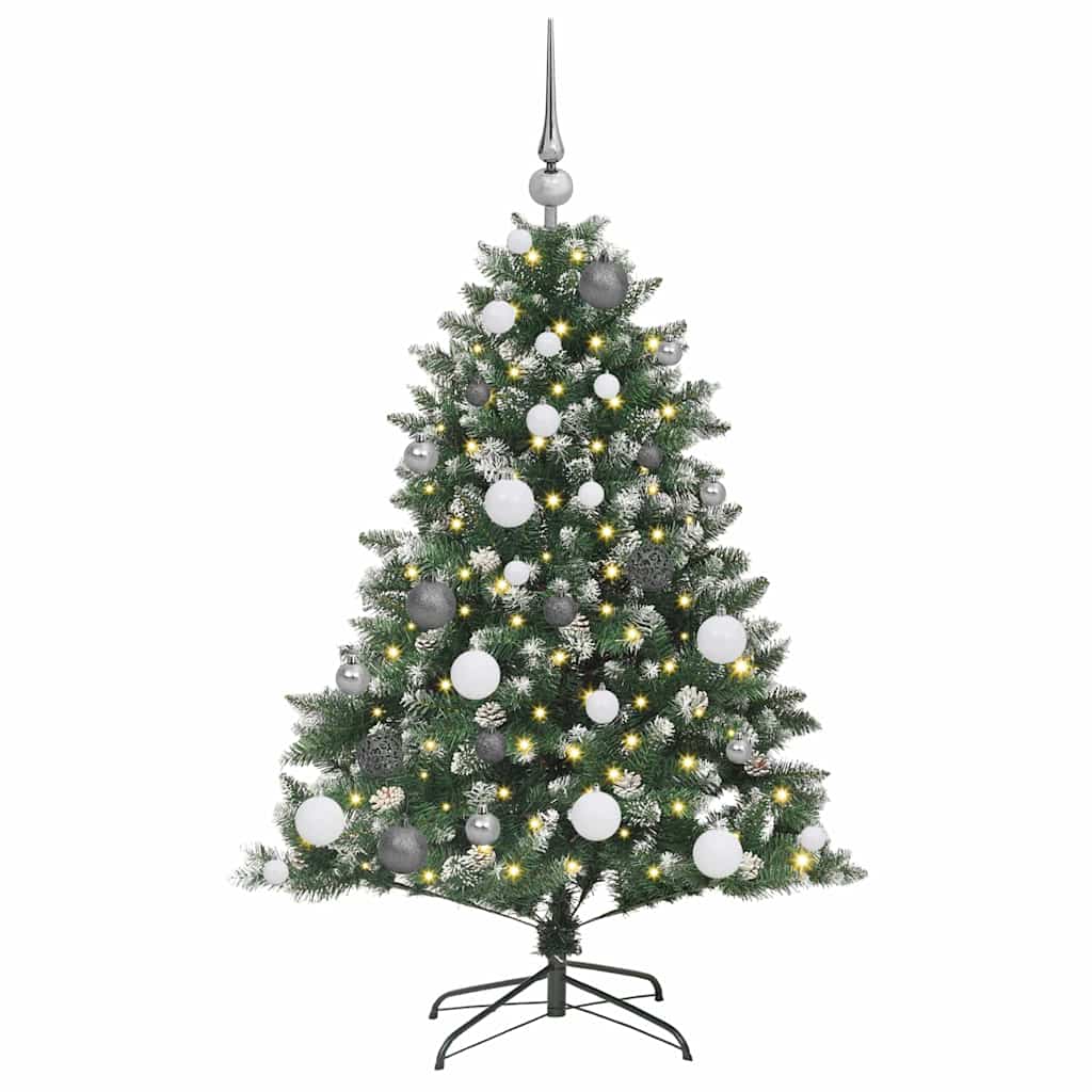 Kunstkerstboom met 150 LED Groen 120 cm PVC en Plastic en Staal – afbeelding 3
