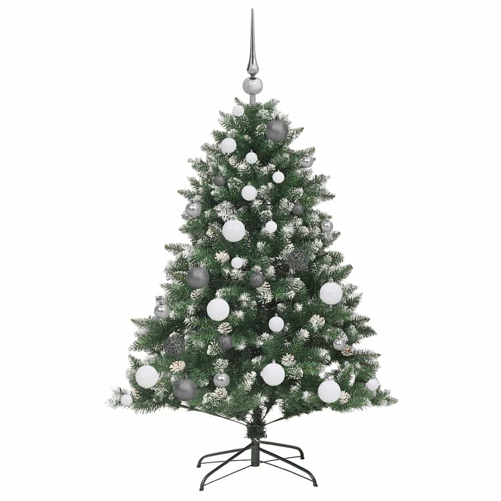 Kunstkerstboom met 150 LED Groen 120 cm PVC en Plastic en Staal – afbeelding 4