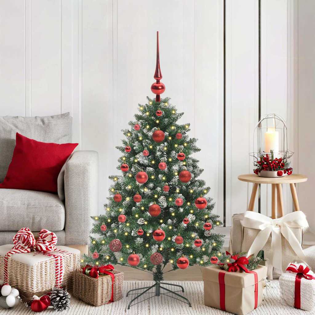 Kunstkerstboom met 150 LED Groen 120 cm PVC en Plastic en Staal