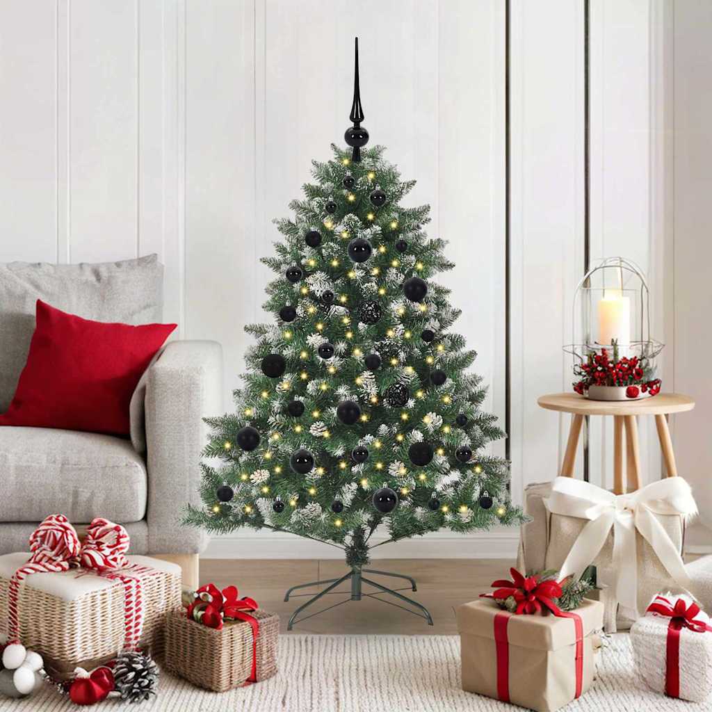 Kunstkerstboom met 150 LED Groen 120 cm PVC en Plastic en Staal
