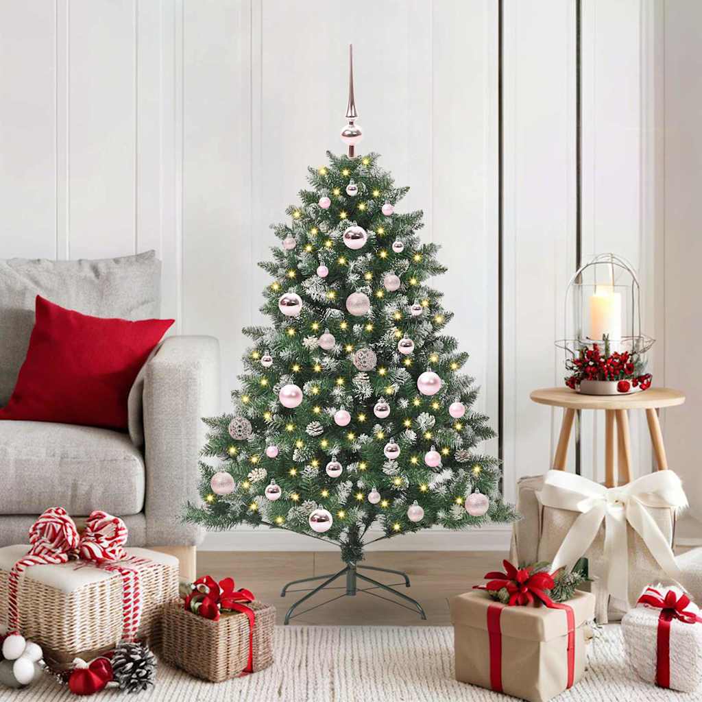 Kunstkerstboom met 150 LED Groen 120 cm PVC en Plastic en Staal