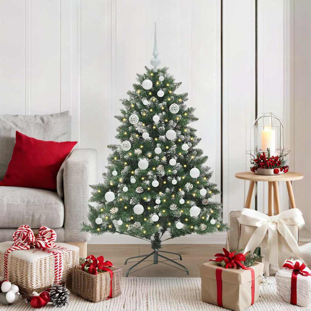 Kunstkerstboom met 150 LED Groen 120 cm PVC en Plastic en Staal