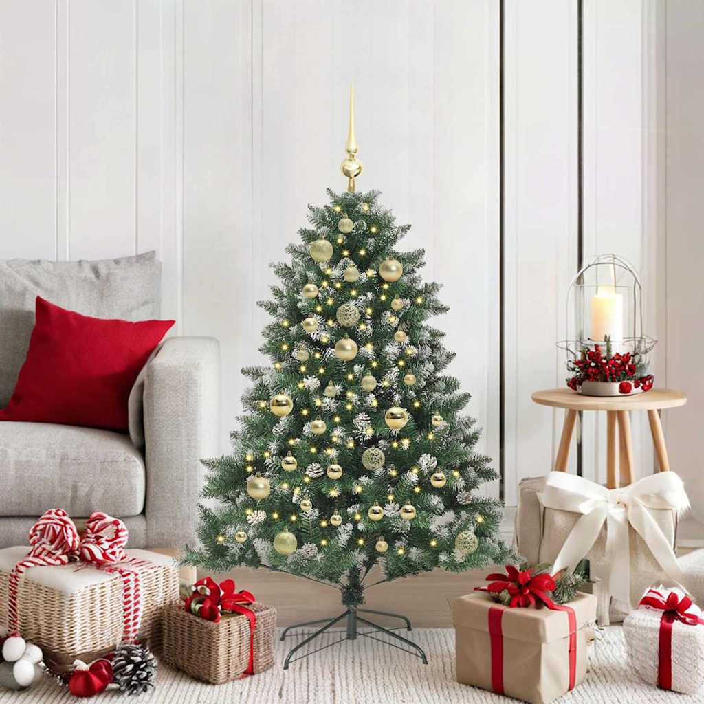 Kunstkerstboom met 150 LED Groen 120 cm PVC en Plastic en Staal