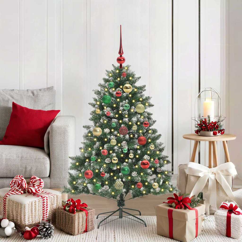 Kunstkerstboom met 150 LED Groen 120 cm PVC en Plastic en Staal