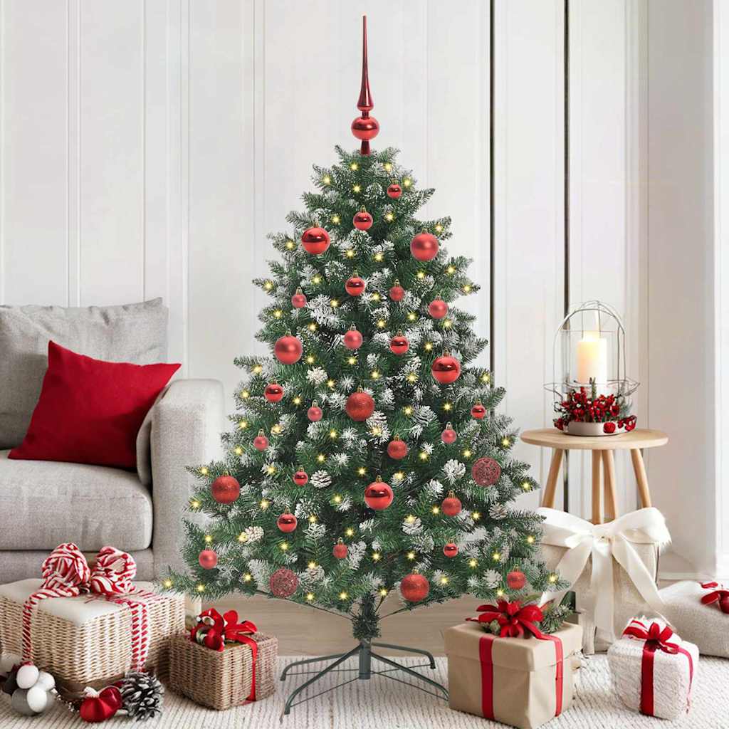 Kunstkerstboom met 150 LED Groen 150 cm PVC en Plastic en Staal
