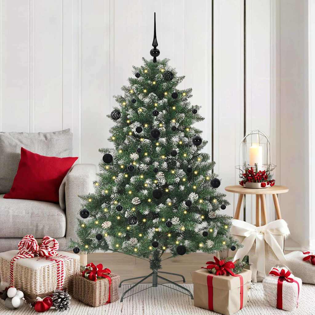 Kunstkerstboom met 150 LED Groen 150 cm PVC en Plastic en Staal – afbeelding 1