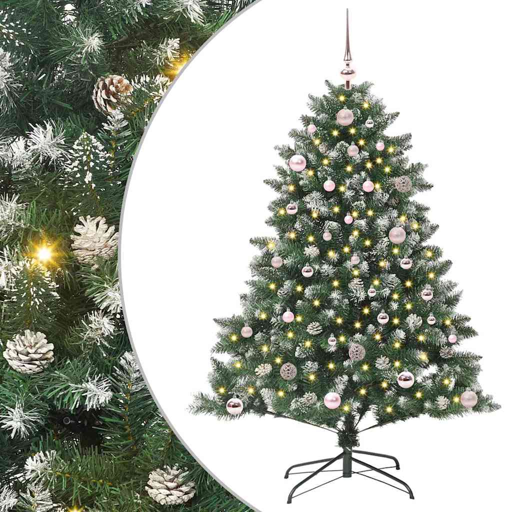 Kunstkerstboom met 150 LED Groen 150 cm PVC en Plastic en Staal