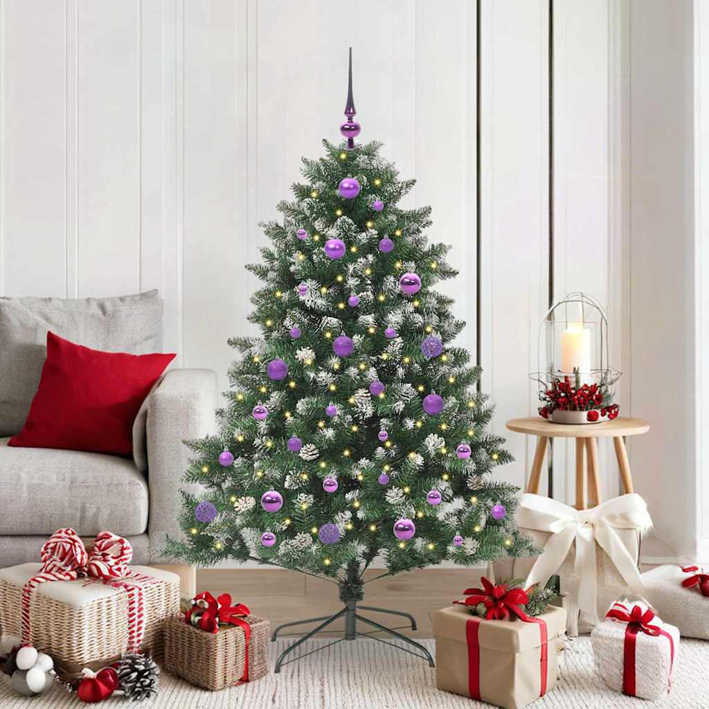 Kunstkerstboom met 150 LED Groen 150 cm PVC en Plastic en Staal