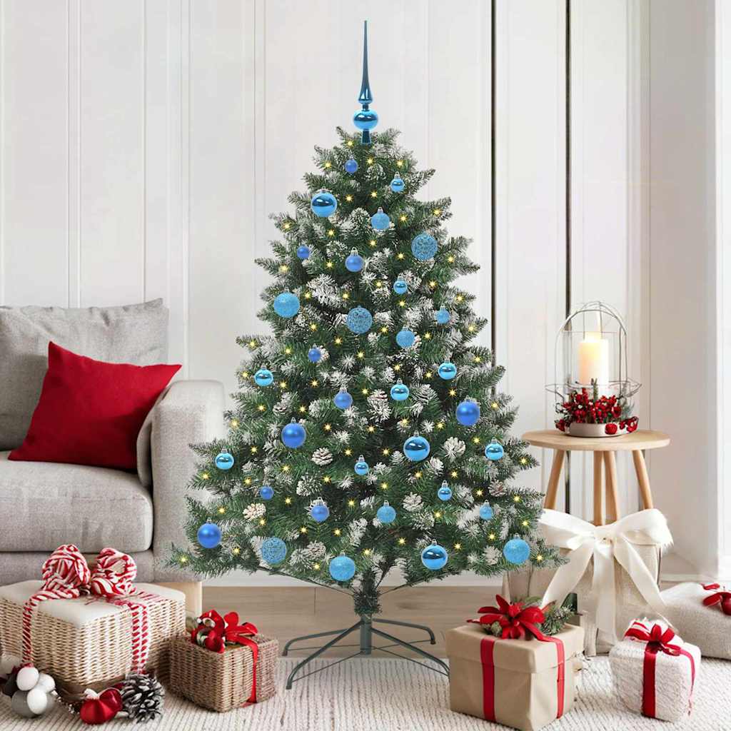 Kunstkerstboom met 150 LED Groen 150 cm PVC en Plastic en Staal