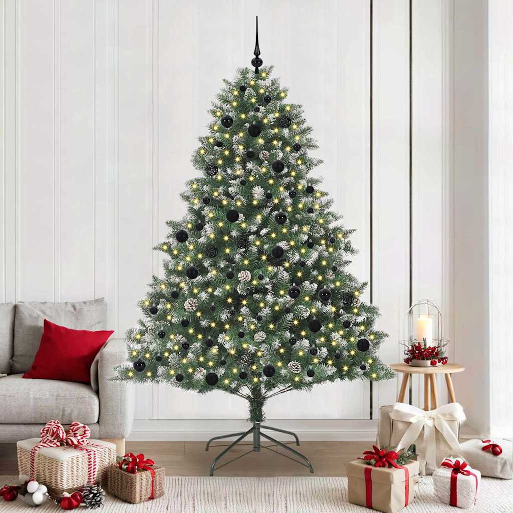 Kunstkerstboom met 300 LED Groen 210 cm PVC en Plastic en Staal