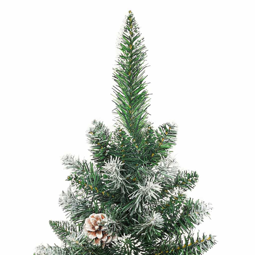 Kunstmatige slanke kerstboom met 300 LED Groen en Wit 240 cm – afbeelding 11