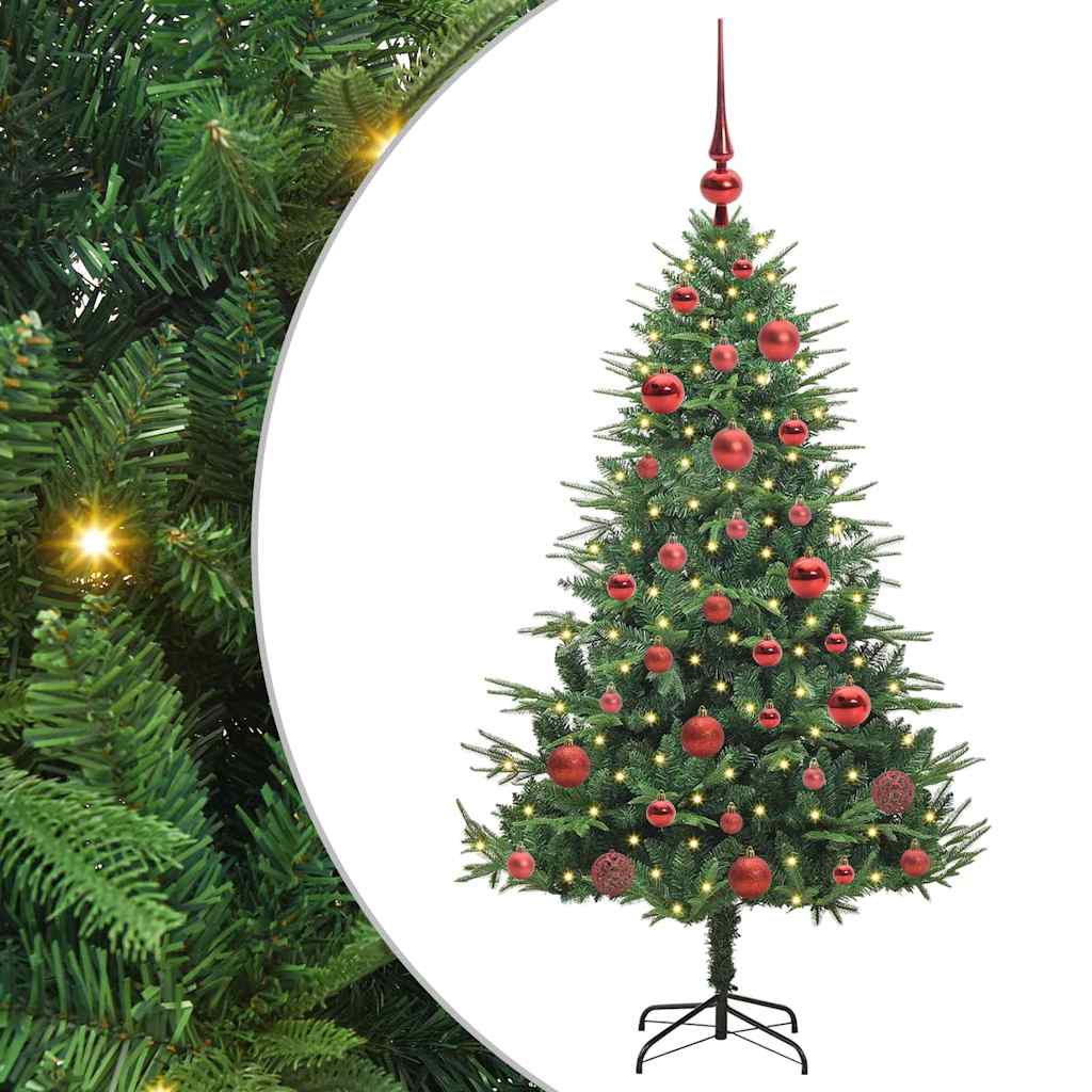 Artificial Pre-lit Kerstboom met Ballenset Groen 150 cm – afbeelding 2