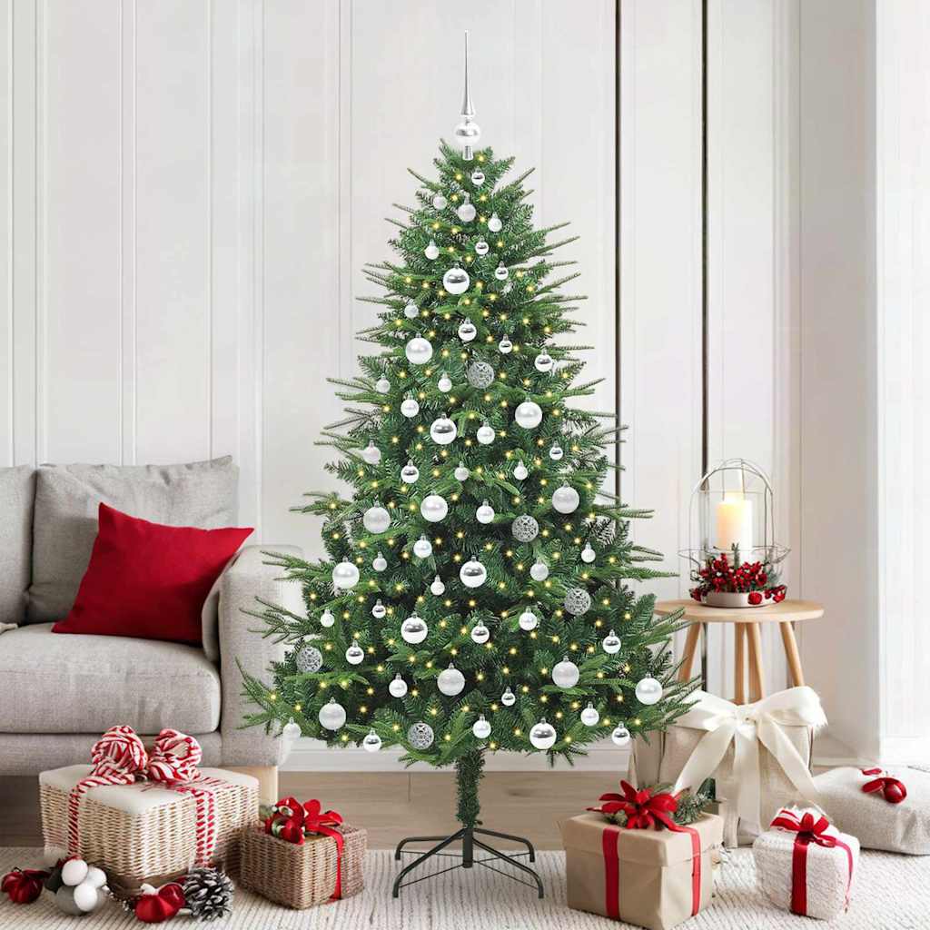 Artificial Pre-lit Kerstboom met Ballenset Groen 180 cm – afbeelding 1