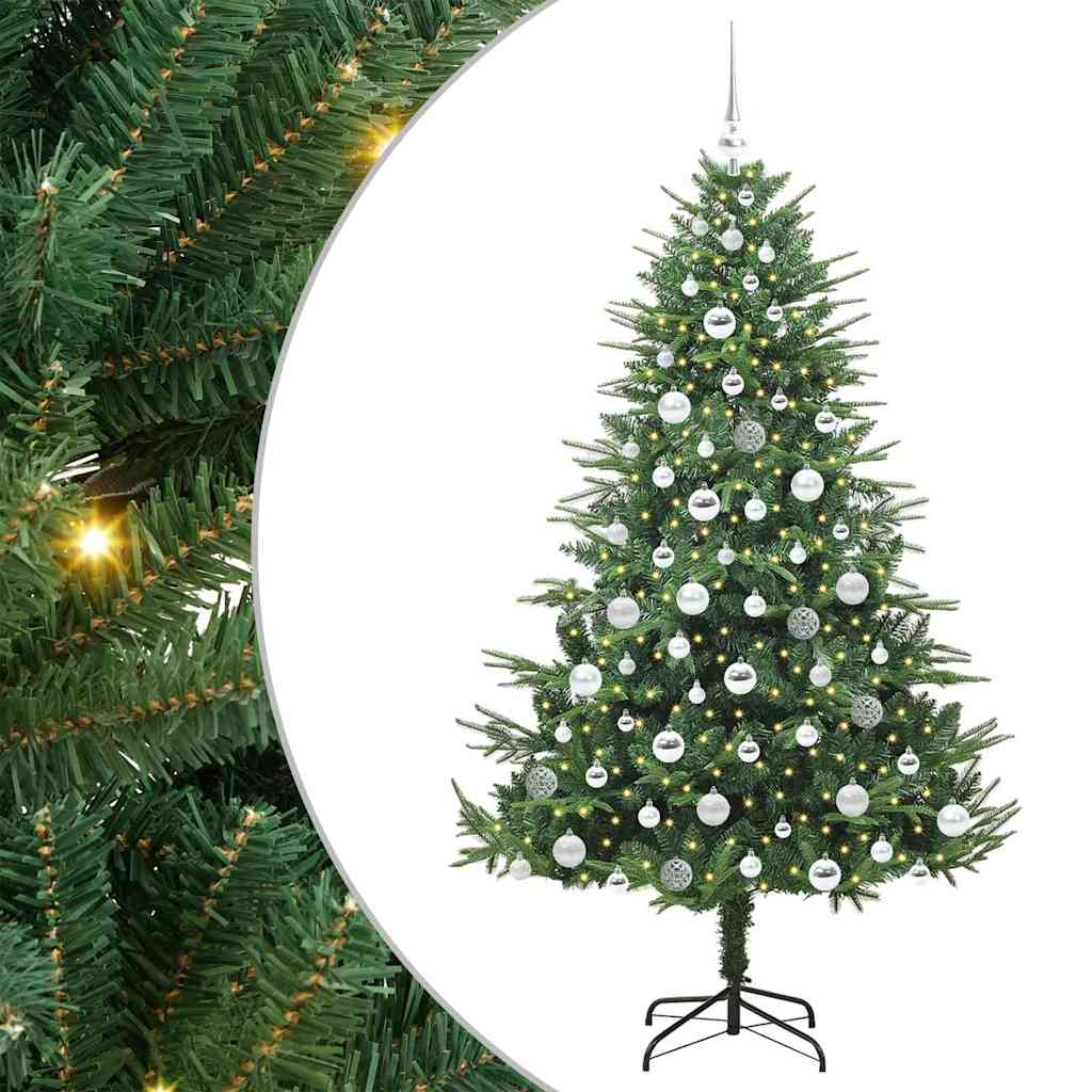 Artificial Pre-lit Kerstboom met Ballenset Groen 180 cm – afbeelding 2