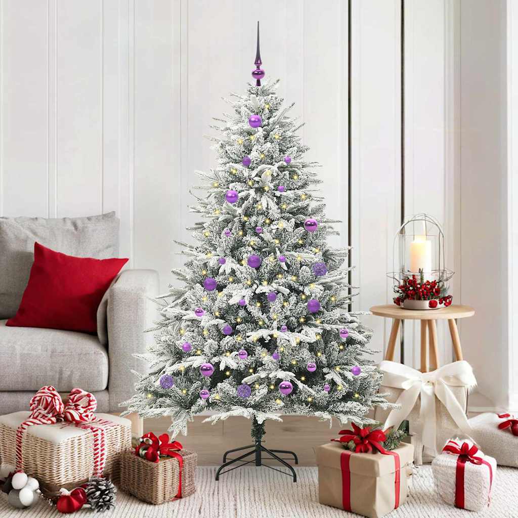 Artificial Pre-lit Kerstboom met Ballenset Groen 150 cm – afbeelding 1