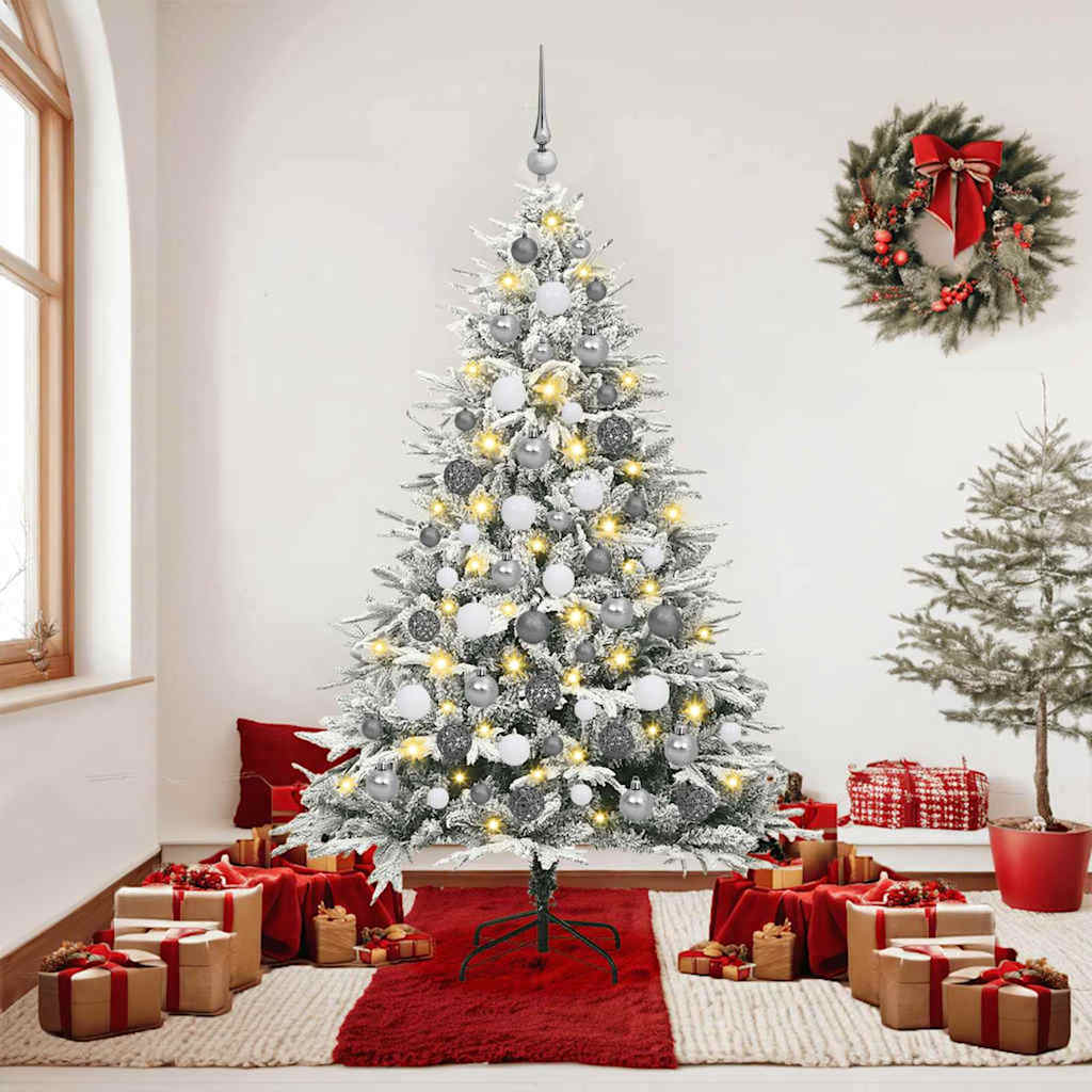 Artificial Pre-lit Kerstboom met Ballenset Groen 180 cm