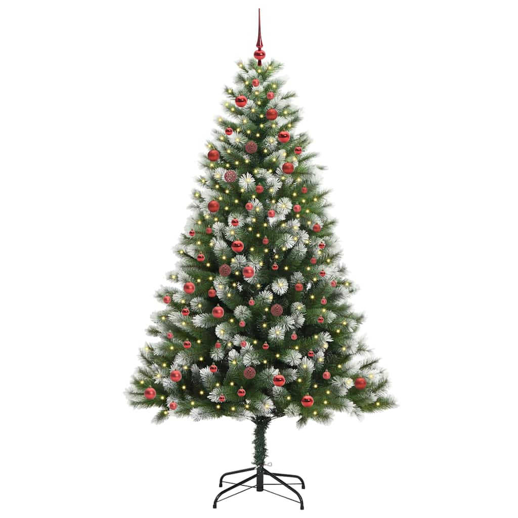 Kunstmatige scharnierkerstboom met bedekte sneeuw 210 cm – afbeelding 2