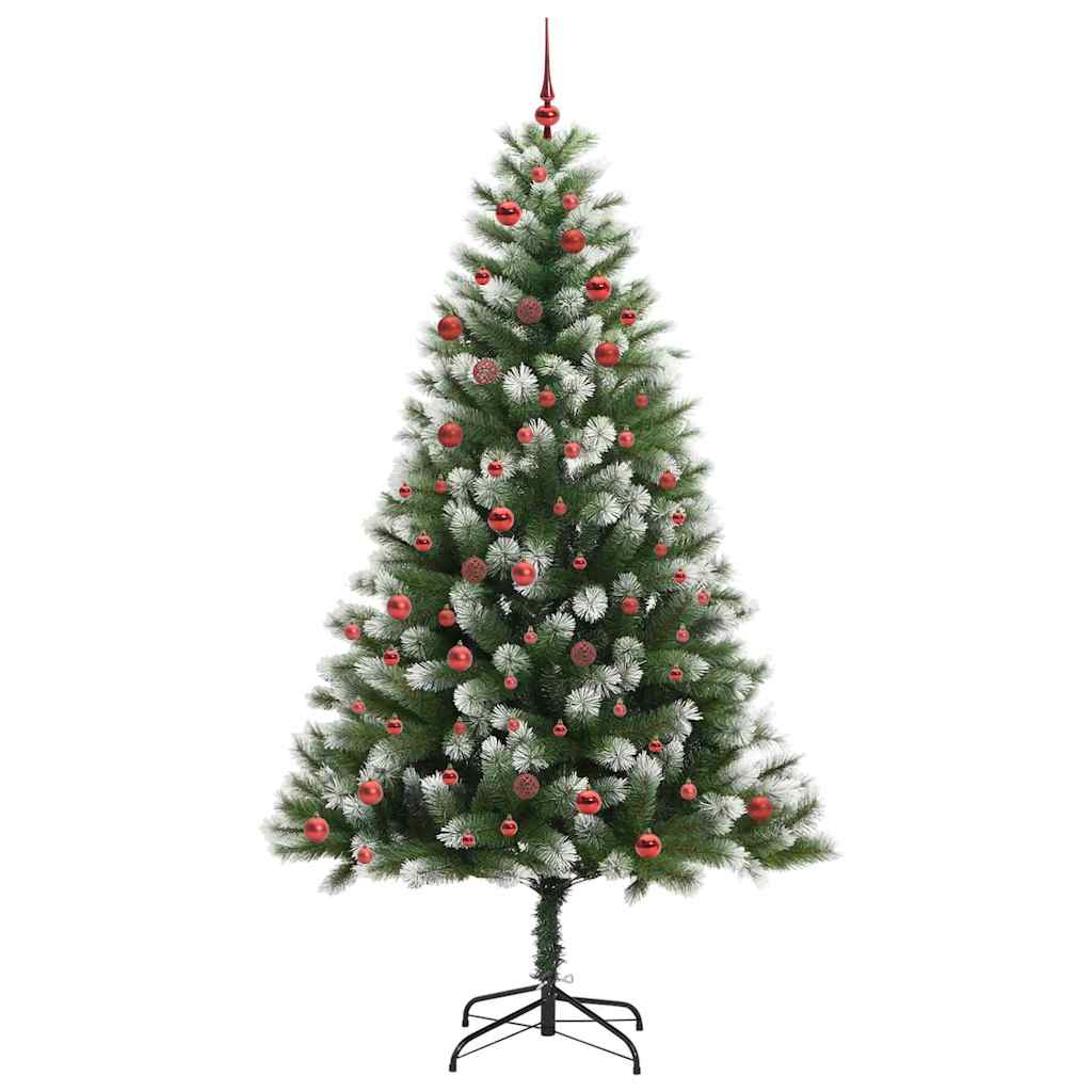 Kunstmatige scharnierkerstboom met bedekte sneeuw 210 cm – afbeelding 3