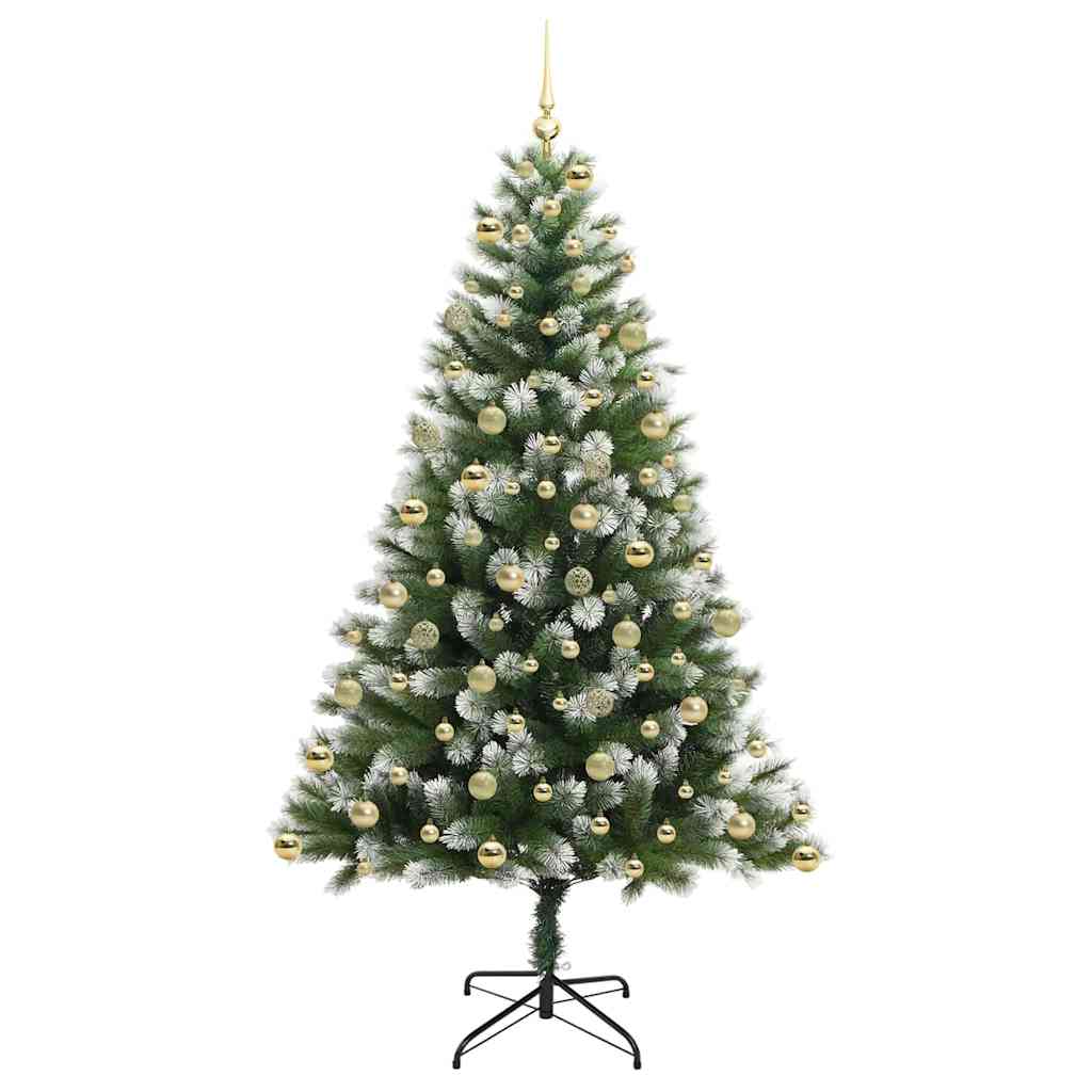 Kunstmatige scharnierkerstboom met bedekte sneeuw 210 cm – afbeelding 4