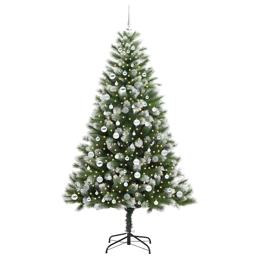 Kunstmatige scharnierkerstboom met bedekte sneeuw 210 cm – afbeelding 3