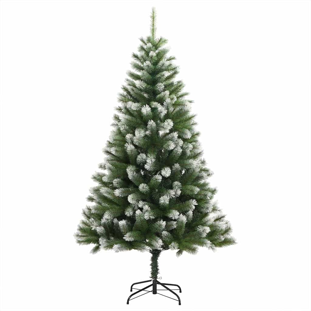 Kunstmatige scharnierkerstboom met bedekte sneeuw 210 cm – afbeelding 5