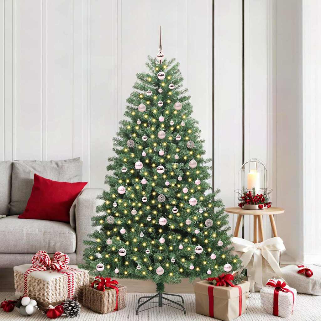 Kunstmatige Inklapbare Kerstboom Groen 180 cm PVC en Metaal